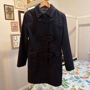 Women's Tommy Hilfiger Dark Grey Wool Coat